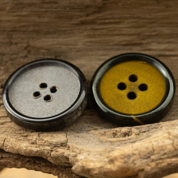 Frosted Silver Gray Ginger Yellow Horn Buttons for Leather Jackets 10pcs - Image 3