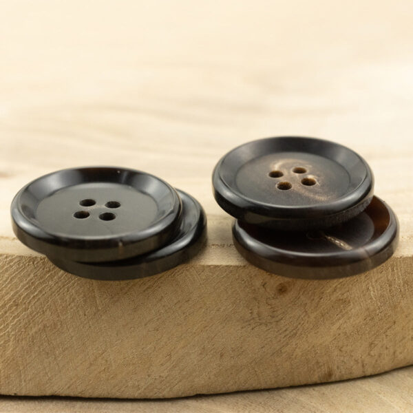 15-25mm Vintage Dark Coffee Black Genuine Horn Buttons 10pcs - Image 3