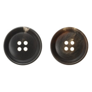 Round 4-Hole Pan-Shaped Horn Buttons for Casual Vintage Jackets - 10pcs - Lots of Buttons