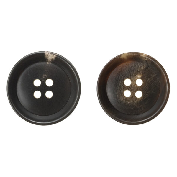 Round 4-Hole Pan-Shaped Horn Buttons for Casual Vintage Jackets - 10pcs - Lots of Buttons