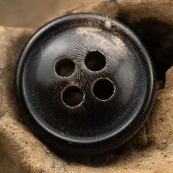 11.5MM Burnt-Edge Four-Eye Black Horn Shirt Buttons 24 Pack - Image 7