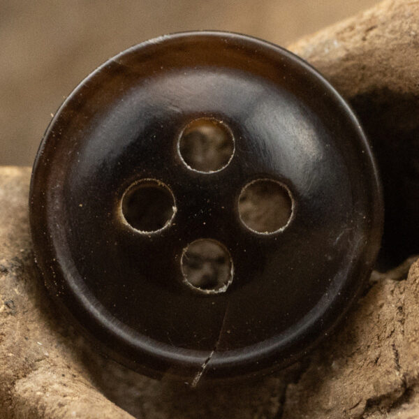 11.5MM Burnt-Edge Four-Eye Black Horn Shirt Buttons 24 Pack - Image 5