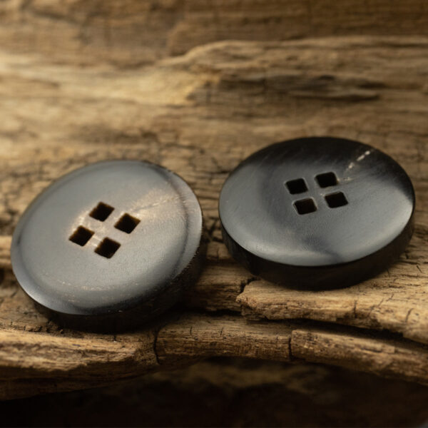 Dark Brown Square-Holed Horn Buttons for Suits,Sweaters -10pcs - Lots of Buttons