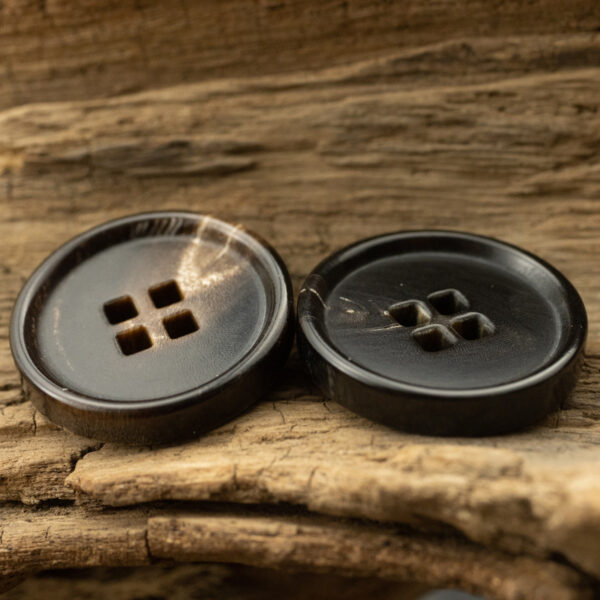 Dark Brown Square-Holed Horn Buttons for Suits,Sweaters -10pcs - Lots of Buttons