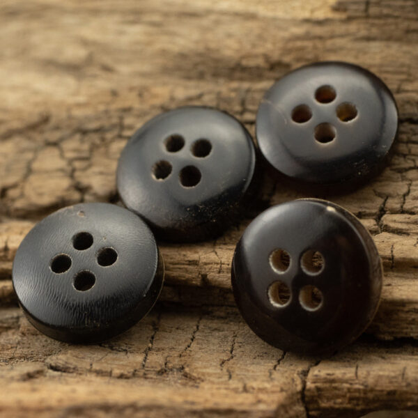 11.5mm Burnt Dark Coffee and Black Horn Buttons for Polo Shirts 10pcs - Image 2