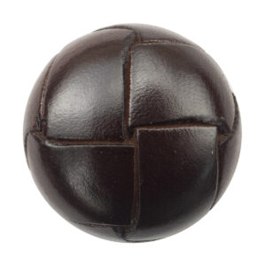 Vintage Dark Brown Leather Woven Handmade Spherical Buttons 2pcs