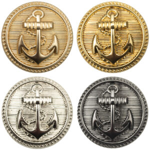 Suit Metal Buttons with Sea Anchor Pattern 10pcs 