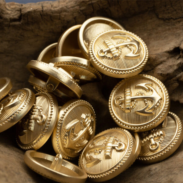 Suit Metal Buttons with Sea Anchor Pattern 10pcs