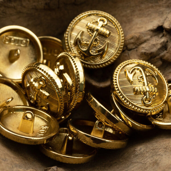 Suit Metal Buttons with Sea Anchor Pattern 10pcs