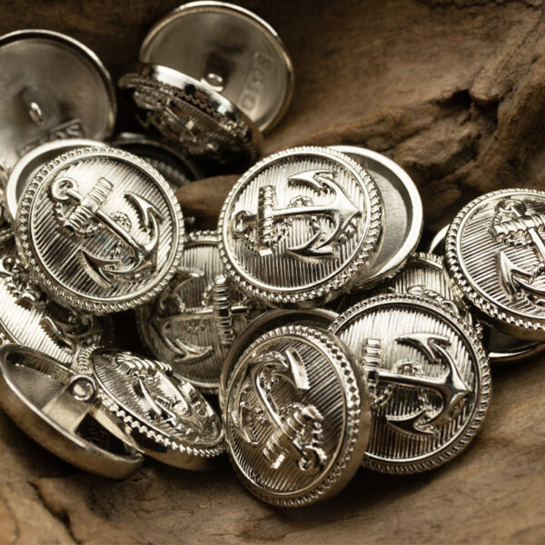 Suit Metal Buttons with Sea Anchor Pattern 10pcs