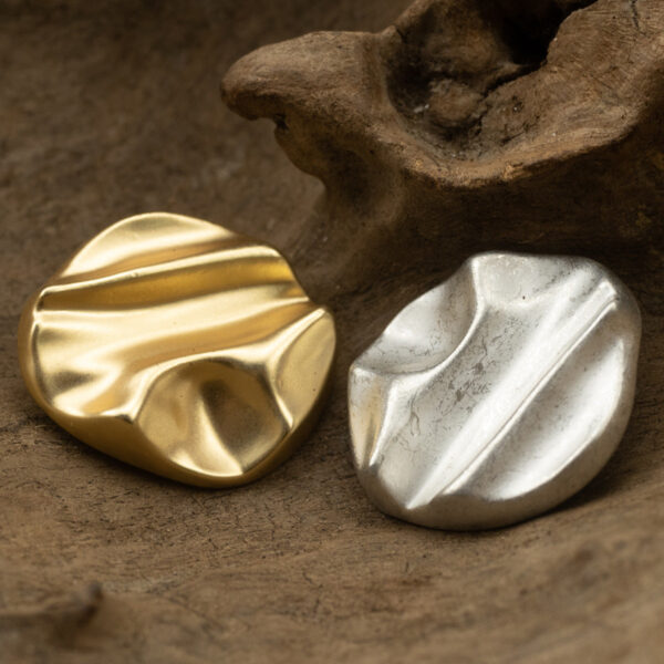 Irregular Geometric Matte Silver Gold Metal Shank Buttons,10pcs