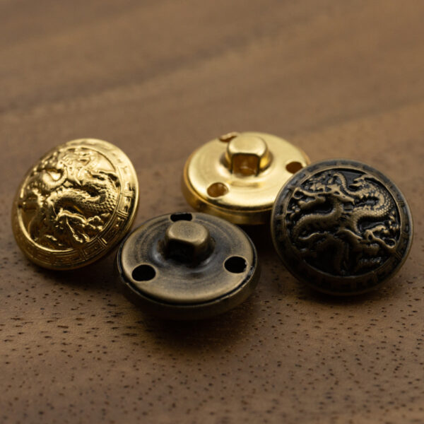 Vintage Chinese Dragon Hollow Brass Metal Shank Button,10pcs