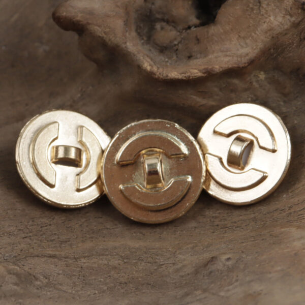15mm Gold Zinc Alloy Metal Base Button with Inlaid White Resin Pearl 10pcs - Image 4