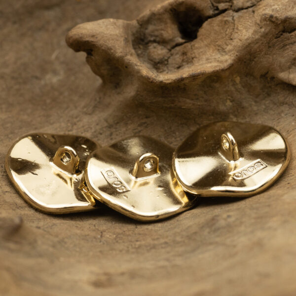 Curved Irregular Gold-Edged Pearl Metal Shank Coat Buttons 10pcs - Image 2