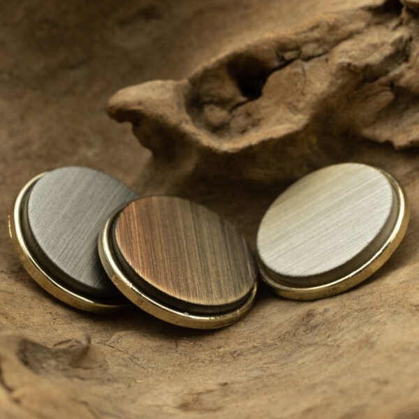 15-25mm Gradient Gray and Orange Resin Metal Buttons 6pcs - Image 6