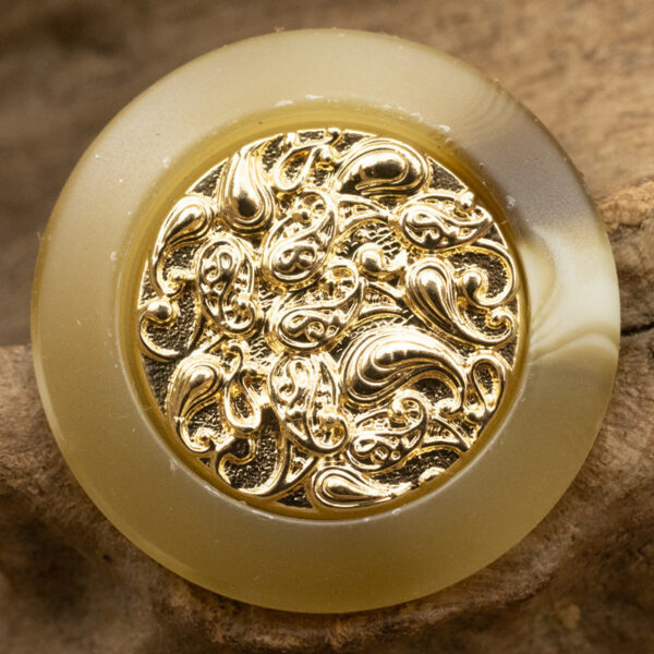 Chinese Style Golden Auspicious Cloud Resin Metal Combination Buttons 10pcs - Image 6