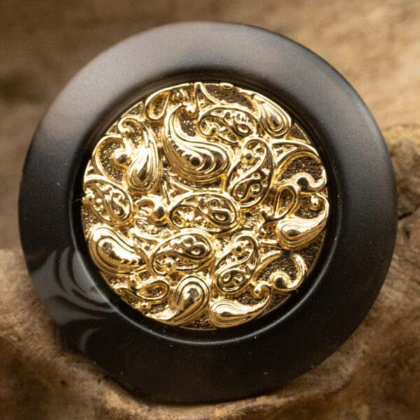 Chinese Style Golden Auspicious Cloud Resin Metal Combination Buttons 10pcs - Image 5
