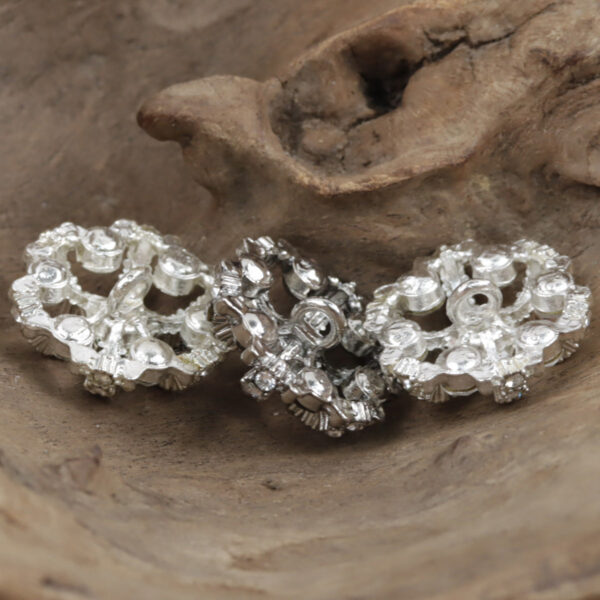 Irregular Snowflake Inlaid with Rhinestones Hollow Metal Button 10pcs - Image 2