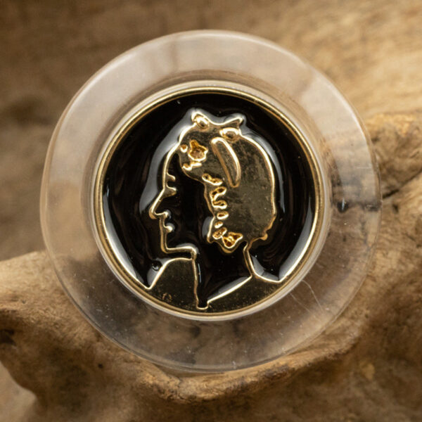 Retro Golden Beauty Portrait Resin Buttons with Metal Shanks 6pcs - Image 6
