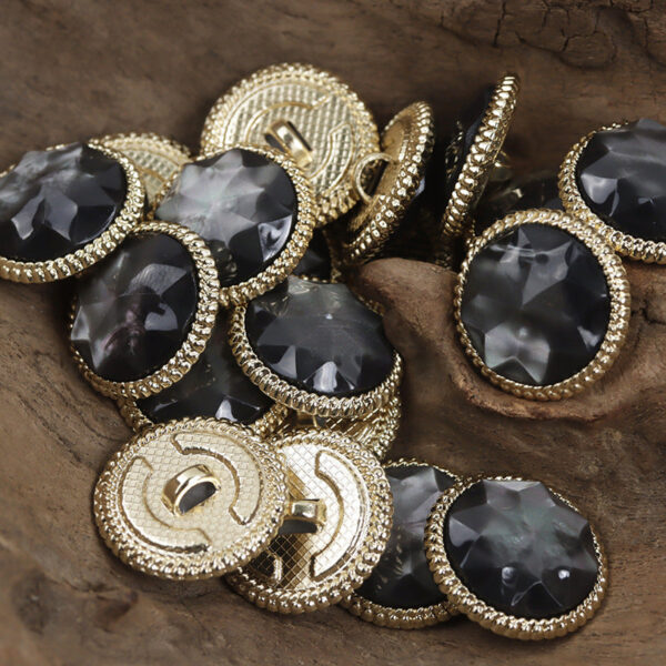 18-23mm Golden Lace Resin Diamond Pattern Metal Button 10pcs - Image 5