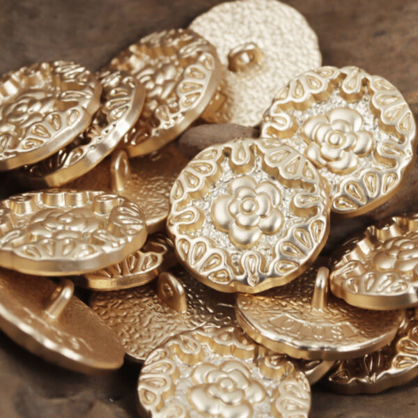 Vintage-Style Bronze Metal Button with Handle and Embossed Rose 10pcs - Image 2
