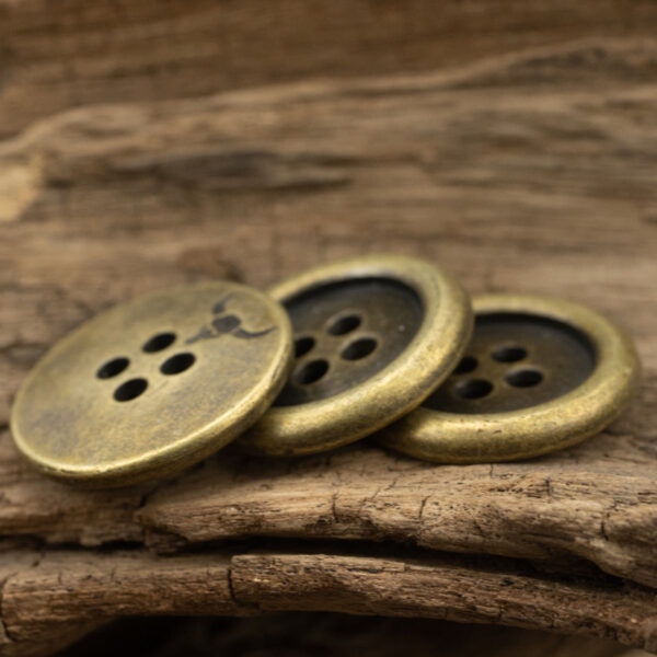 Vintage Bronze Metal Buttons for Denim Jackets and Vests - 10pcs - Lots of Buttons