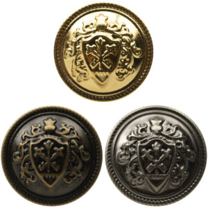 Golden Crown Metal Shank Buttons for Retro Blazers School Uniforms - 20pcs