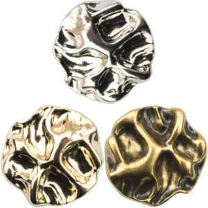 Irregular Surface Wave-Patterned Metal Button with Shank 10pcs - Lots of Buttons
