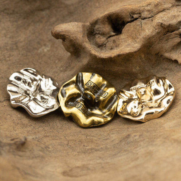 Irregular Surface Wave-Patterned Metal Button with Shank 10pcs - Lots of Buttons