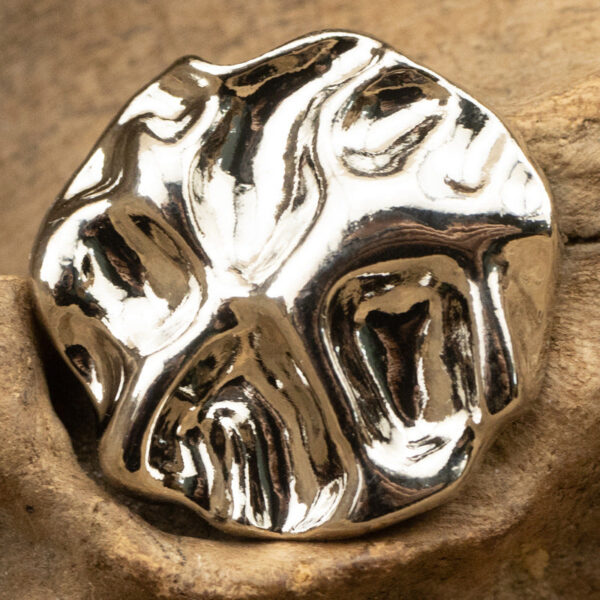 Irregular Surface Wave-Patterned Metal Button with Shank 10pcs - Lots of Buttons