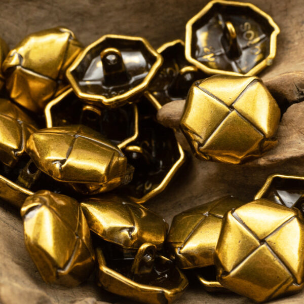Beret Shaped Gold Silver Lacquered Woven Metal Buttons 10pcs - Image 5