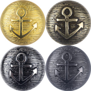 Vintage Navy Style Anchor Pattern Metal Button for Cosplay Uniform 10pcs