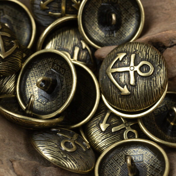 Vintage Navy Style Anchor Pattern Metal Button for Cosplay Uniform 10pcs - Image 4