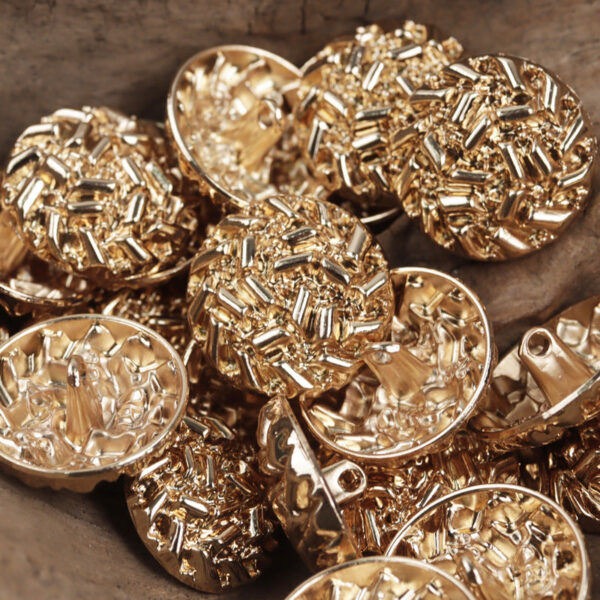 20-25mm Gold and Silver Abstract Art Metal Buttons with Handle 10pcs - Image 3