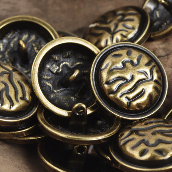 Golden Bronze Irregular Gully Texture Metal Button with Handle 10pcs - Image 3
