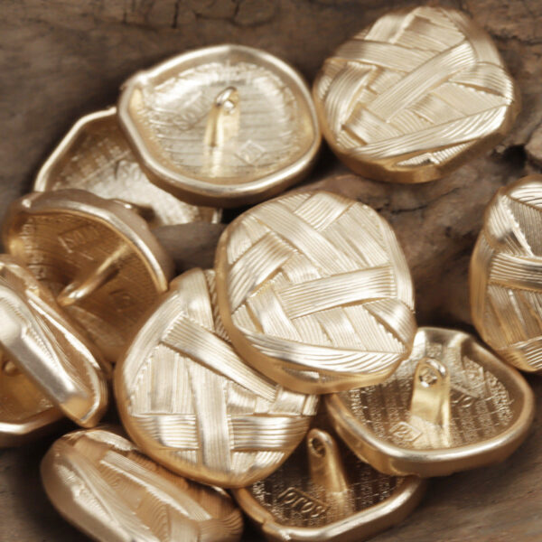 Irregular Woven Pattern Metal Button with Shank,10pcs - Lots of Buttons