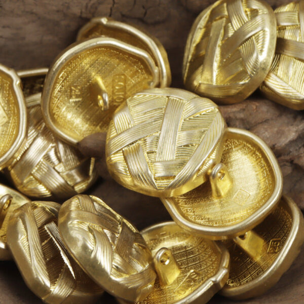 Irregular Woven Pattern Metal Button with Shank,10pcs - Lots of Buttons
