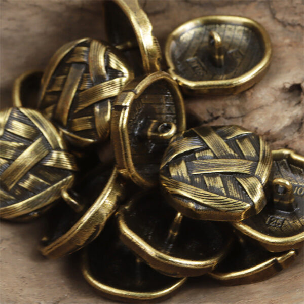 Irregular Woven Pattern Metal Button with Shank,10pcs - Lots of Buttons