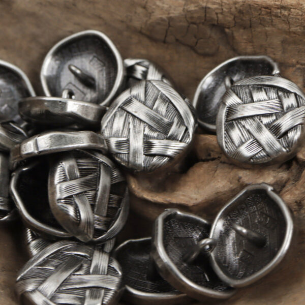 Irregular Woven Pattern Metal Button with Shank,10pcs - Lots of Buttons