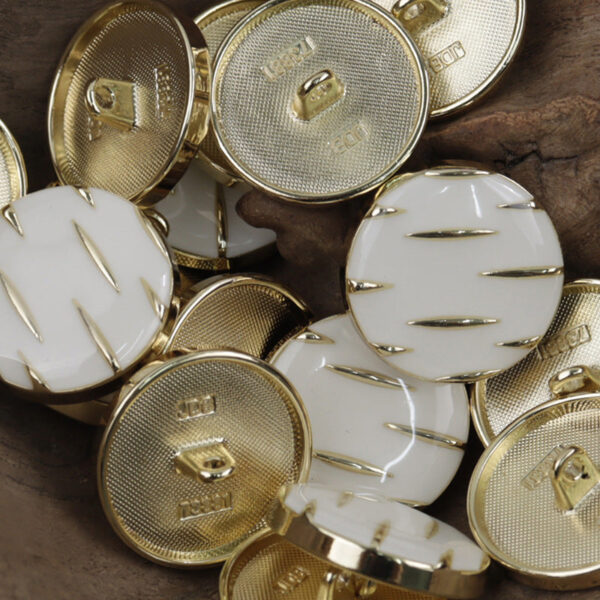 Black and Gold Striped Metal Buttons for Casual Jackets 10pcs - Image 3