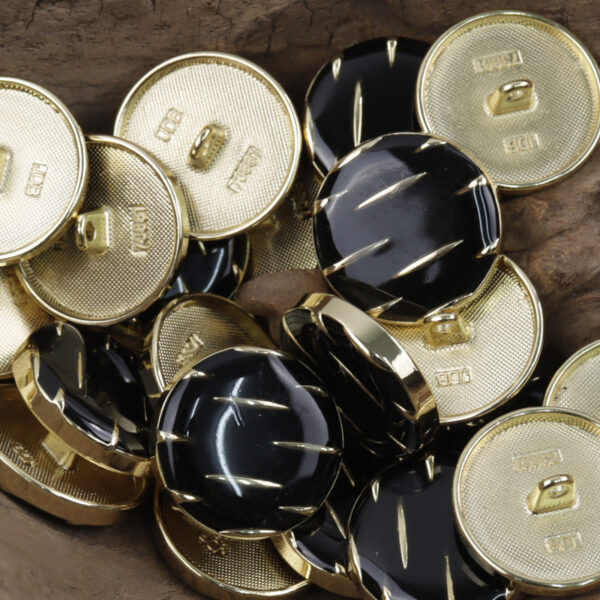 Black and Gold Striped Metal Buttons for Casual Jackets 10pcs - Image 4