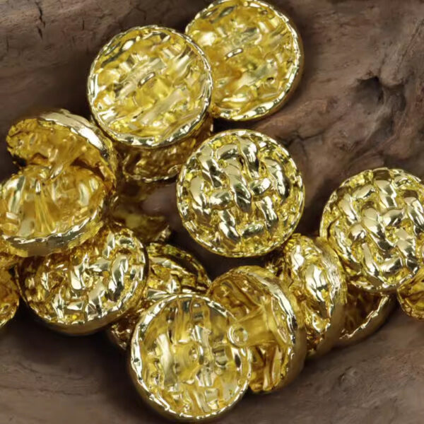 Vintage Gold Twisted Braided Metal Button with Shank,10pcs - Lots of Buttons