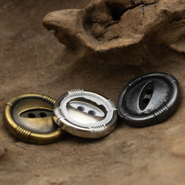 Vintage Bronze Silver Lacquered Cat's Eye Metal Buttons 10pcs