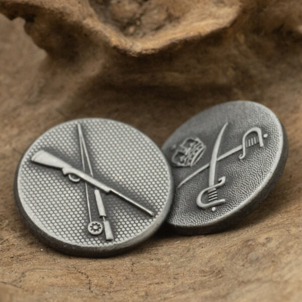 Black Nickel Crown Sword Hunting Guns Metal Button 10pcs - Image 3