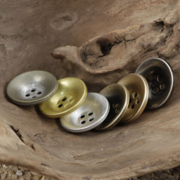Bronze Bowl-Shaped Metal Buttons for Retro Trendy Overcoats 10pcs - Image 2