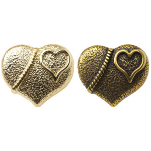 Vintage Heart-Shaped Light Gold Metal Decorative Buttons 10pcs