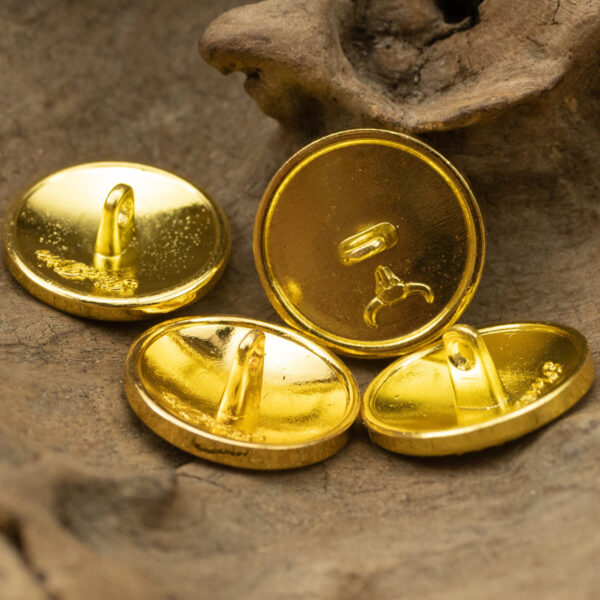 Shiny Gold Metal Shank Buttons Helm Fox Butterfly Design 6pcs - Image 2