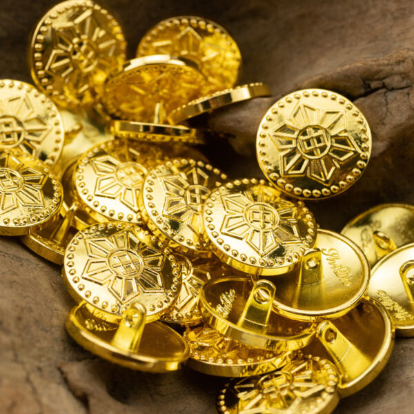 Shiny Gold Metal Shank Buttons Helm Fox Butterfly Design 6pcs - Image 7