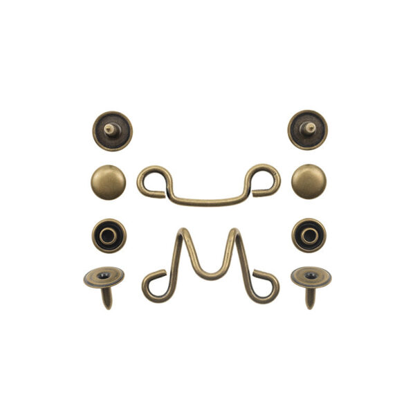 Invisible Antiqued Bronze Brass Hook Buttons for Windbreaker Collar 10pcs - Image 6