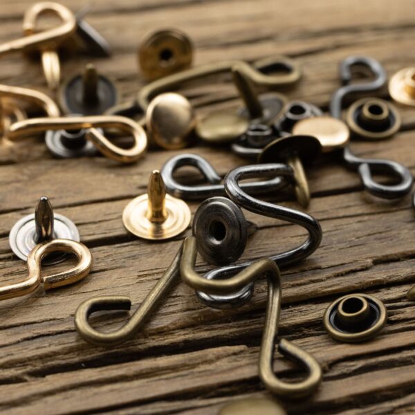 Invisible Antiqued Bronze Brass Hook Buttons for Windbreaker Collar 10pcs - Image 4